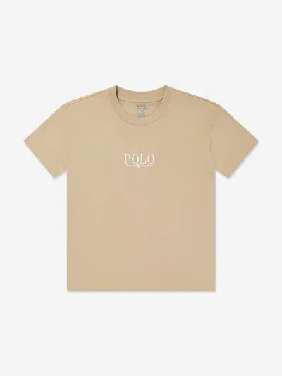 Ralph Lauren Babies'  Boys Polo T-shirt In Beige