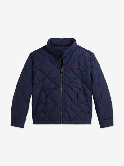 Ralph Lauren Kids'  Boys Quilted Logo Jacket In Blue