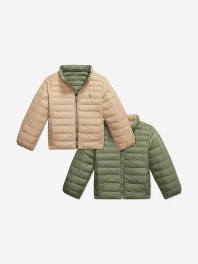 Ralph Lauren Babies' Boys Reversible Puffer Jacket In Multi