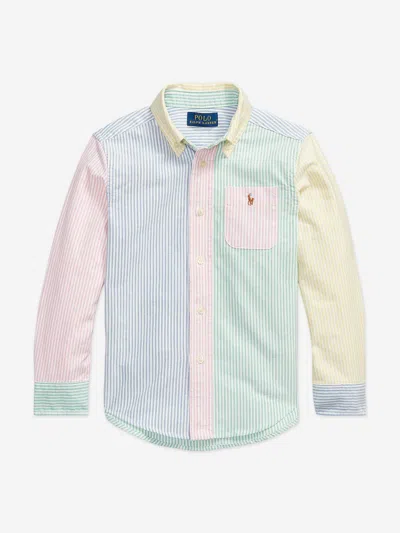 Ralph Lauren Kids'  Boys Striped Classic Oxford Shirt In Blue