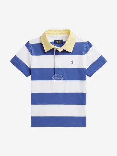 Ralph Lauren Kids'  Boys Striped Jersey Rugby Top In Blue
