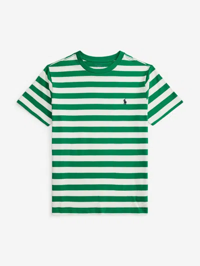 Ralph Lauren Babies'  Boys Striped Jersey T-shirt In Gray