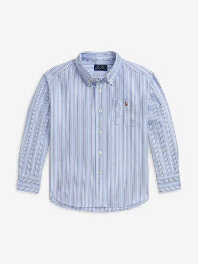 Ralph Lauren Kids' Boys Striped Oxford Shirt In Blue