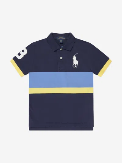 Ralph Lauren Kids' Cotton Striped Polo Shirt (2-7 Years) In Blue