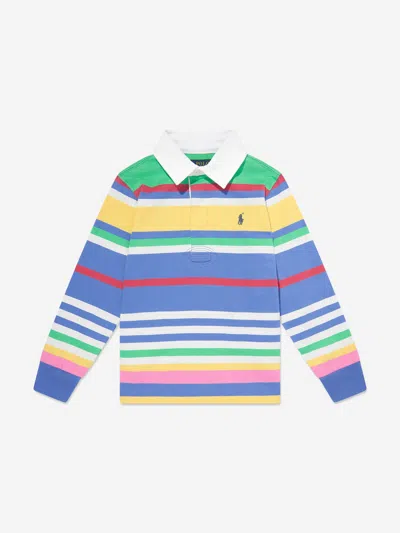 Ralph Lauren Kids'  Boys Striped Rugby Top In Multicoloured
