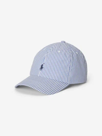 Ralph Lauren Kids'  Boys Striped Seersucker Cap In Black