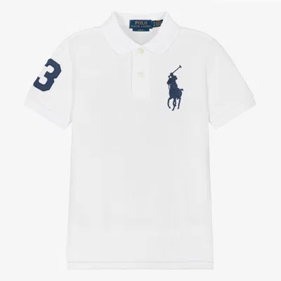 Polo Ralph Lauren Kids' Boys White Big Pony Cotton Polo Shirt