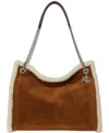 Ralph Lauren Bradley Large Suede Tote Bag In Brown