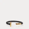Polo Ralph Lauren Braided Antiqued Brass Polo Mallet Cuff In Gold Black