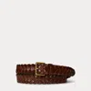 Ralph Lauren Braided Leather Belt In Brown