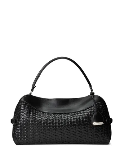 Ralph Lauren Braided Shoulder Bag In Black