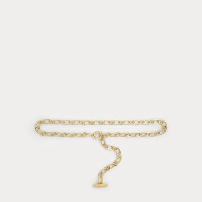 Ralph Lauren Brass-finished Toggle Chain Belt In Brown