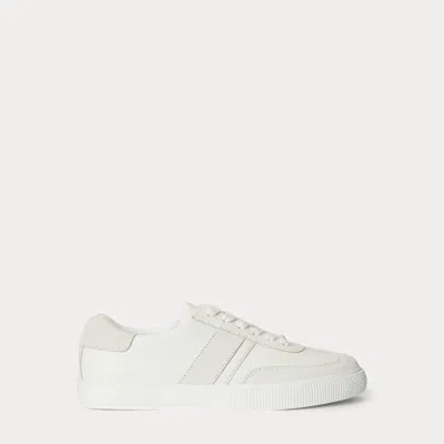 Ralph Lauren Braylee Leather & Suede Sneaker In White