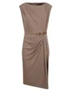 Ralph Lauren Breniel-short Sleeve-day Dress In Brown