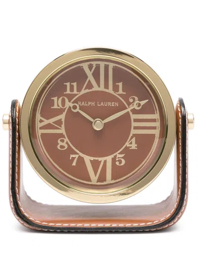 Polo Ralph Lauren Brennan Leather Clock In Brown