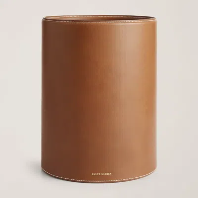 Ralph Lauren Brennan Leather Waste Bin In Blue