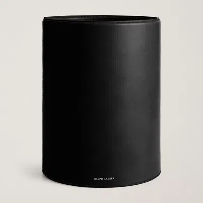 Ralph Lauren Brennan Leather Waste Bin In Black