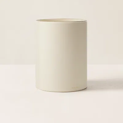 Ralph Lauren Brennan Leather Waste Bin In Cream In White