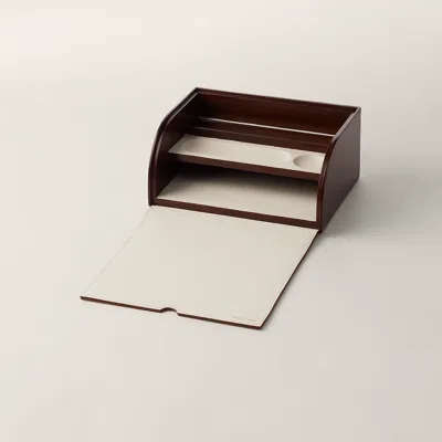 Ralph Lauren Brennan Leather Writer's Box In Cream In Transparent ...