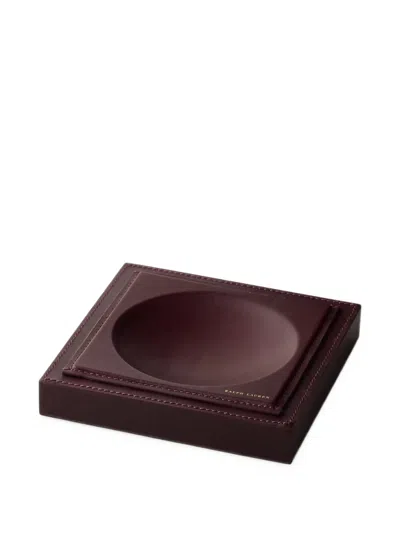 Ralph Lauren Brennan Leather-teak Catchall In Brown