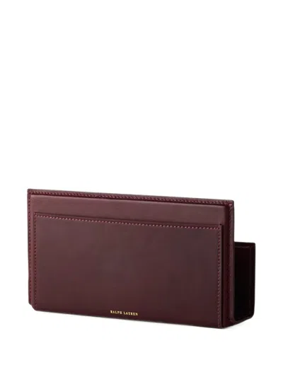 Ralph Lauren Brennan Logo-print Leather Letter Rack In Brown