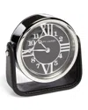 Polo Ralph Lauren Brennan Black Leather Saddle Clock In Black