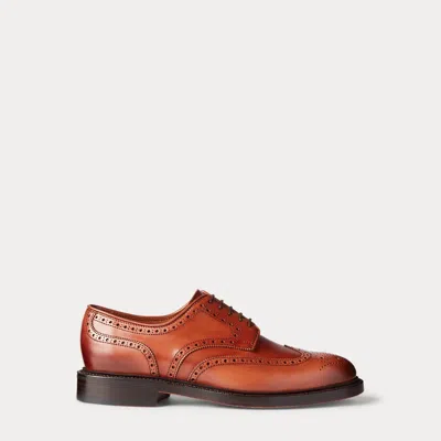 Polo Ralph Lauren Brenton Leather Wingtip In Polo Tan