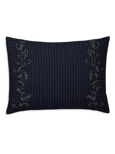 Ralph Lauren Breton Pinstripe Throw Pillow In Blue