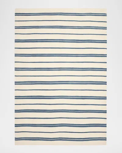 Ralph Lauren Brett Stripe Flat-weave Rug In Blue