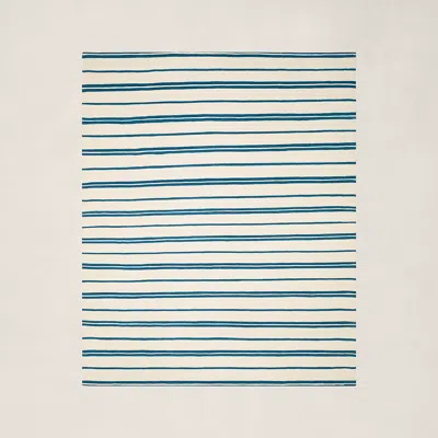 Ralph Lauren Brett Stripe Rug In Pacific In Blue