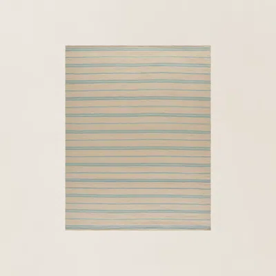Ralph Lauren Brett Stripe Rug In Sky In Brown
