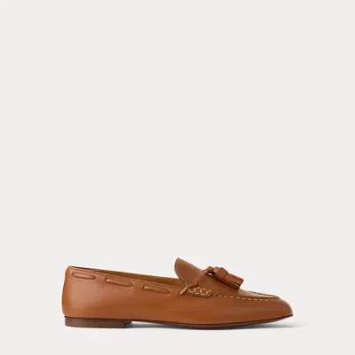 Ralph Lauren Briar Calfskin Loafer In Rl Gold