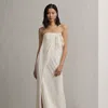 Ralph Lauren Brigitta Strapless Knotted Voile Gown In Lux Cream