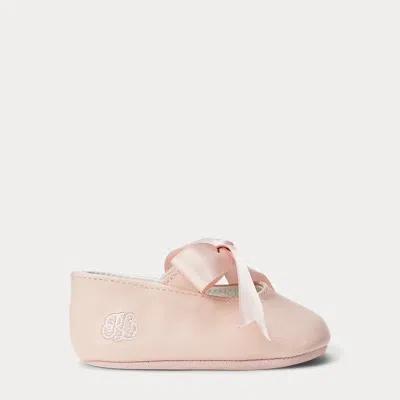 Ralph Lauren Babies' Briley Leather Mary Jane Slipper In Pink