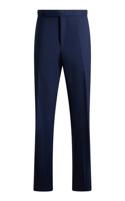 Ralph Lauren Brinlee Mid-rise Wool Straight-leg Pants In Black