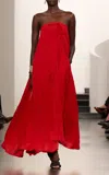 Ralph Lauren Brittani Tie-detailed Crepe Maxi Dress In Red