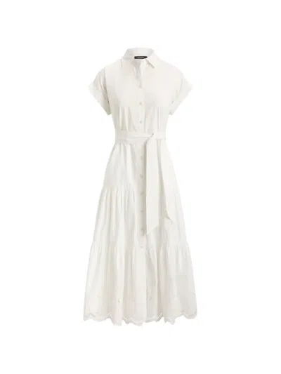 Ralph Lauren Broderie-anglaise Tiered Dress In White