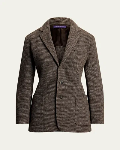 Ralph Lauren Broken Twill Single-breasted Blazer In Brown
