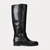 Ralph Lauren Brooke Ii Burnished Leather Tall Boot In Black