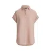 Ralph Lauren Relaxed Fit Linen Short-sleeve Shirt In Sunrise Blush