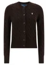 Ralph Lauren Brown Cable-knit Button-up Cardigan In Brown