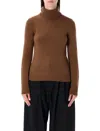 Ralph Lauren Cashmere Turtleneck Sweater With Ribbed Cuffs And Hem In Blue