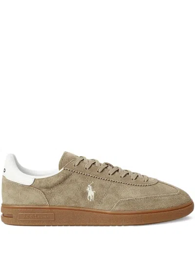 Ralph Lauren Brown Logo Sneakers In Green