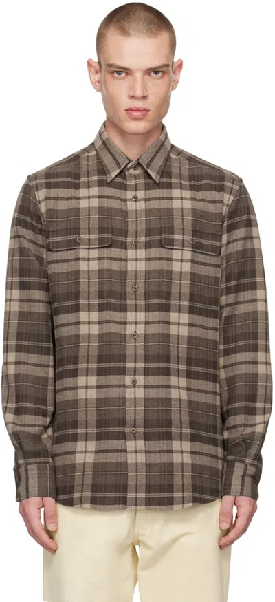 Ralph Lauren Brown Plaid Shirt In Brown Melange