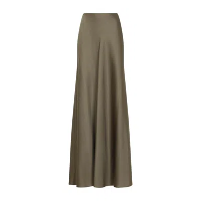 Ralph Lauren Brown Solid Ankle Length Skirt In Green