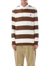 Ralph Lauren Brown Striped Polo In Brown