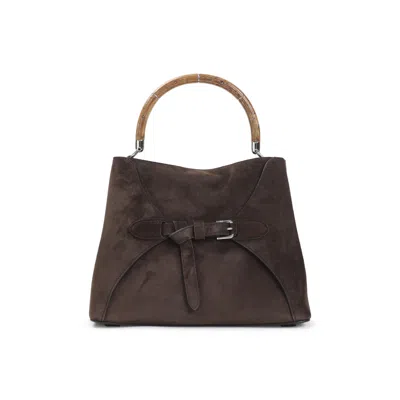 RALPH LAUREN BROWN SUEDE SATCHEL