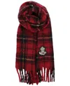 Ralph Lauren Brushed Lofty Crystal Patch Scarf In Red