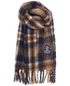 Ralph Lauren Brushed Lofty Scarf With Crystal Patch In Blue