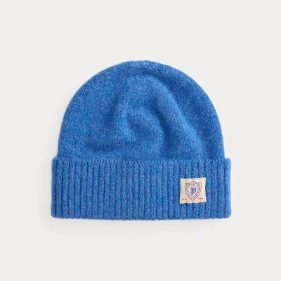 Ralph Lauren Brushed Wool Beanie In Blue